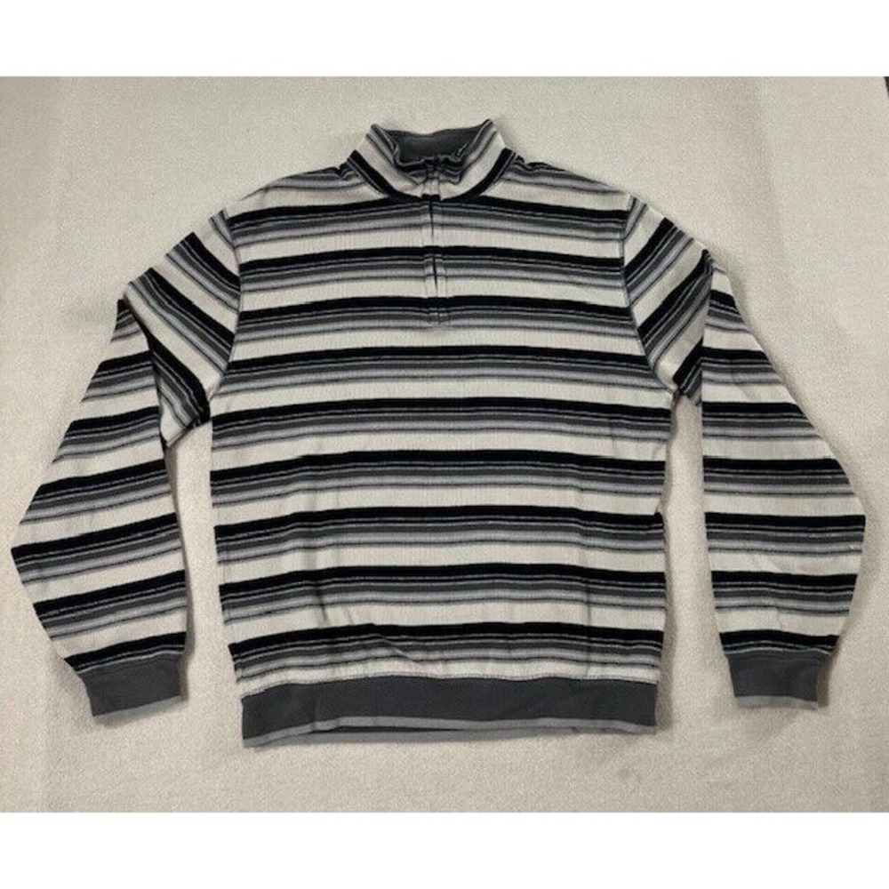 PENDLETON Sweater‎ Mens Size Small 1/4 Zip Pull Over Gray/Black/White EUC